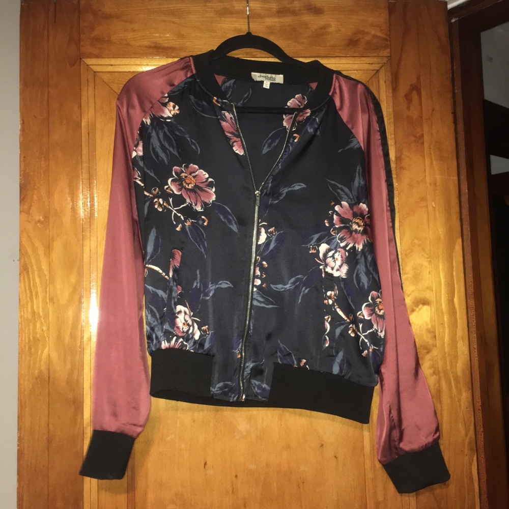 Floral bomber jacket.